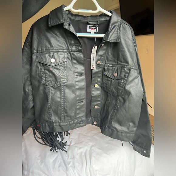 Fender X Wrangler Black Denim Fringe Jacket - Picture 3 of 7